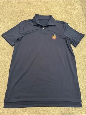 RLX Ralph Lauren Navy Short-Sleeve Performance Polo with Chest Emblem